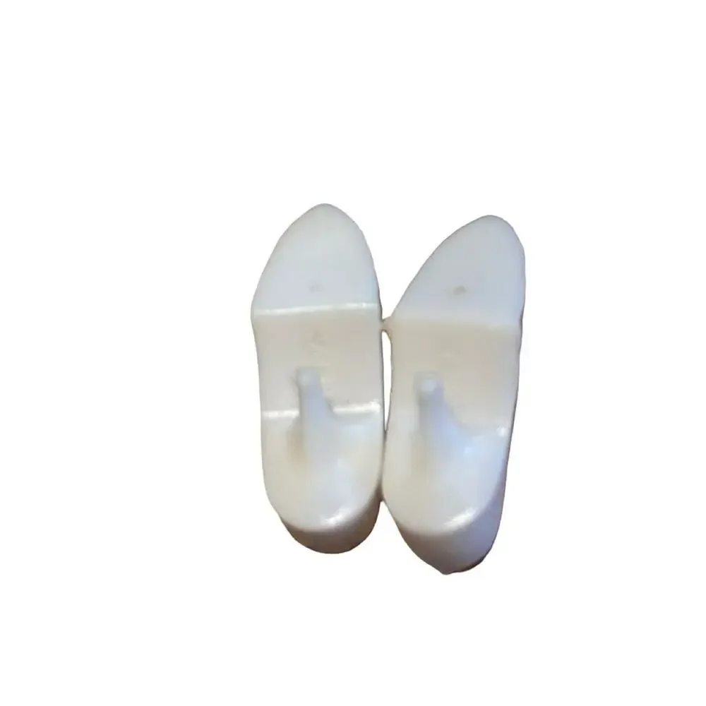 Vintage Barbie Closed Toed White Super Spike Heels Pumps Shoes Japan